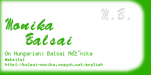 monika balsai business card